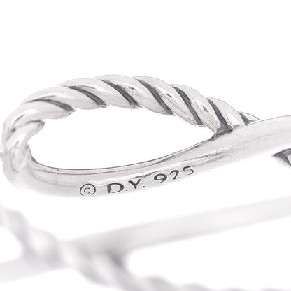 David Yurman Sterling Silver Crossover Cable Hoop Earrings 4 of 4