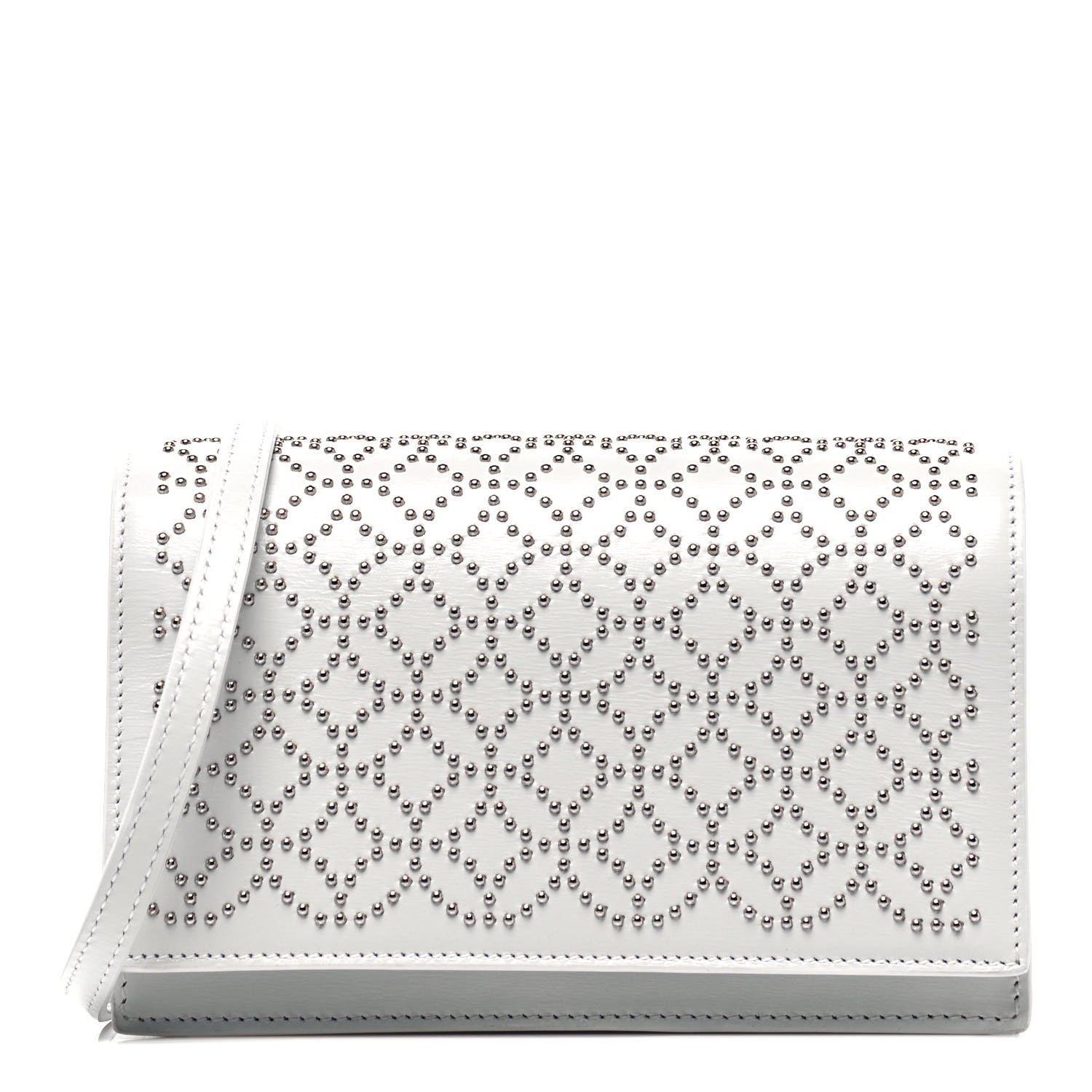 Alaia Calfskin Arabesque Studded Franca Crossbody Blanc Optique 1 of 9
