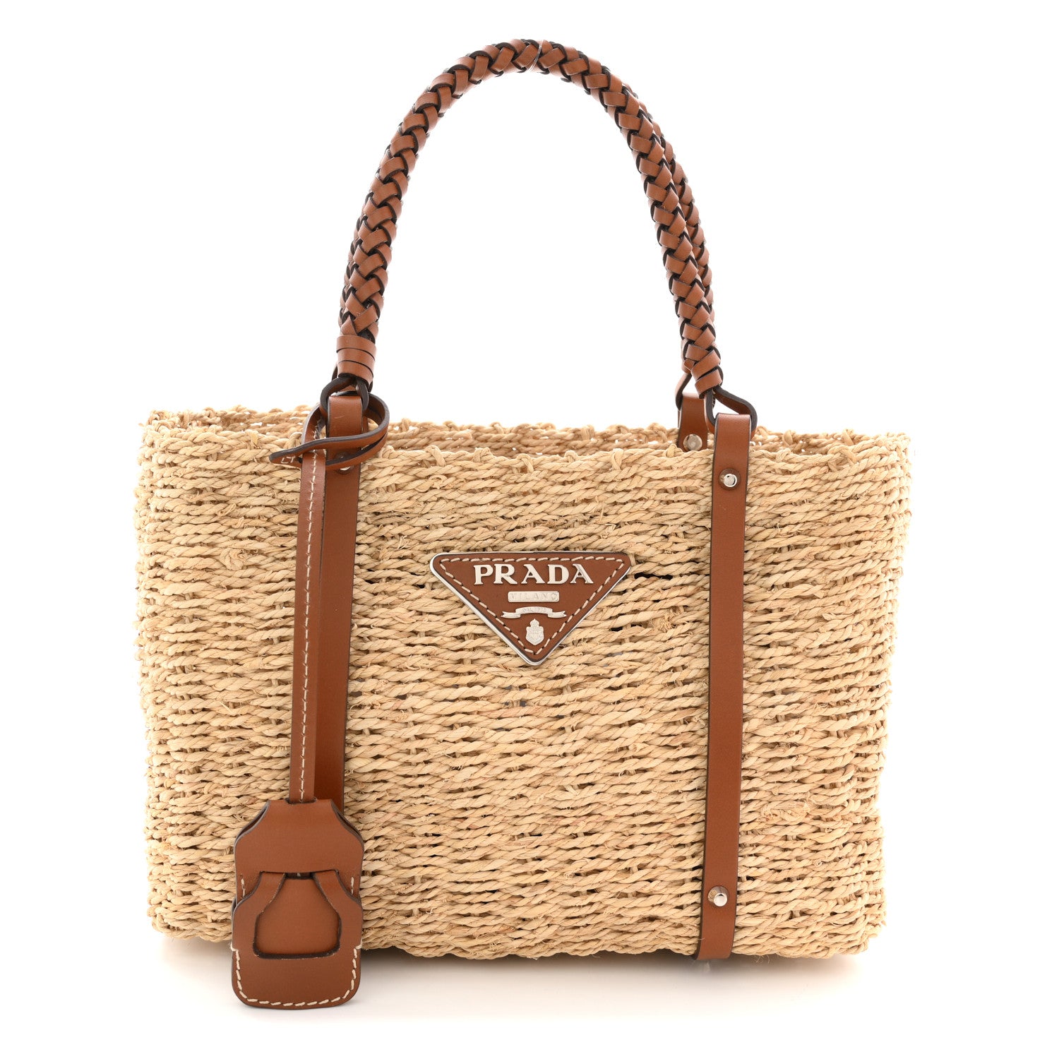 Prada Mais Vitello Tote Naturale Cognac 1 of 10
