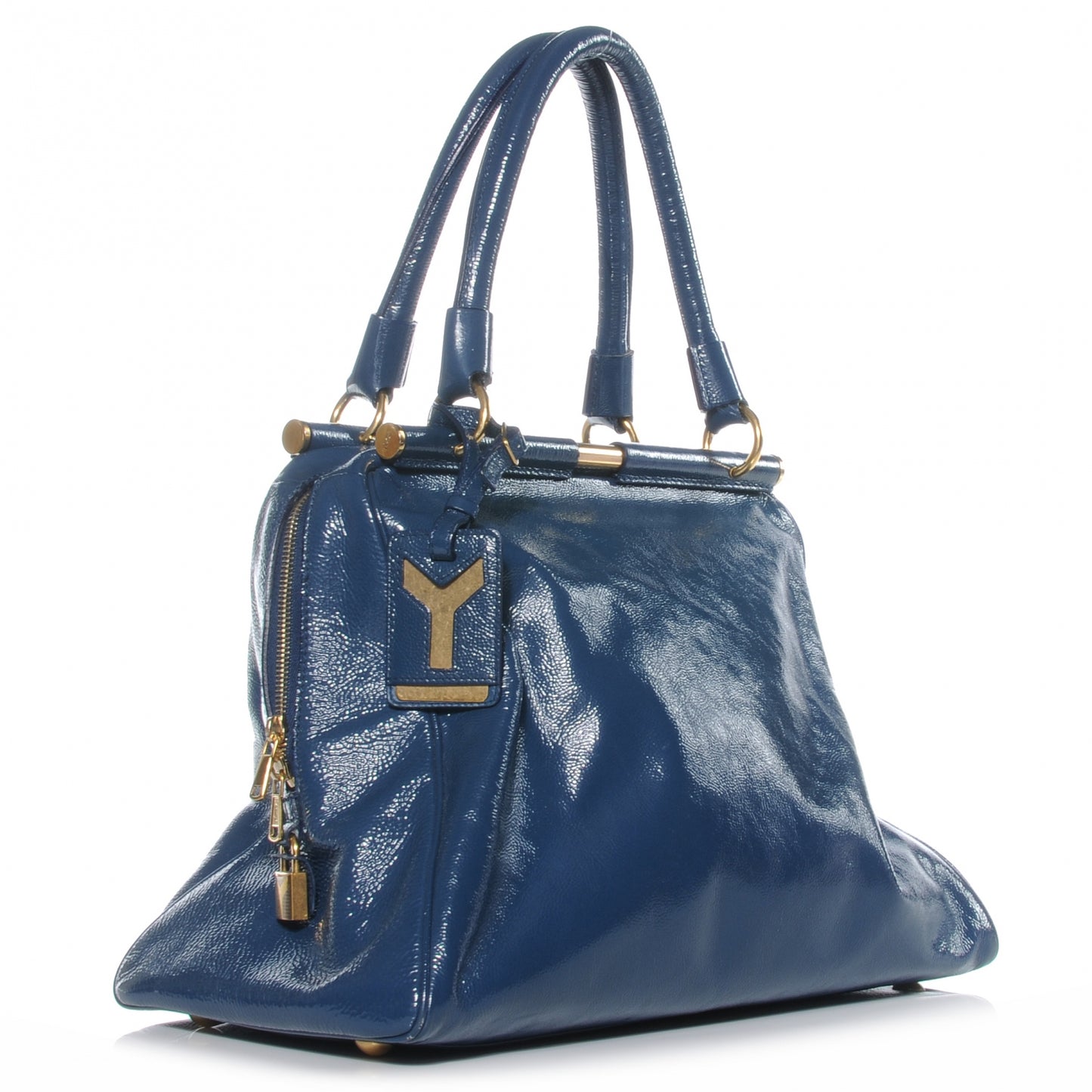 Textured Patent Medium Majorelle Blue
