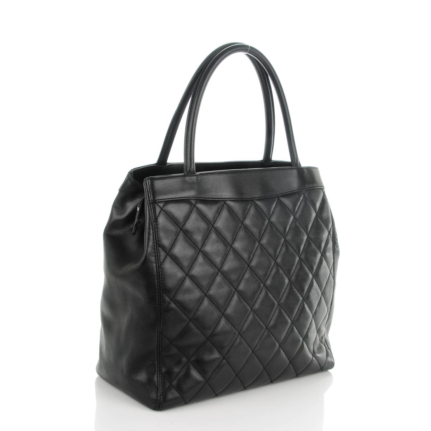 Lambskin Quilted Tote Black