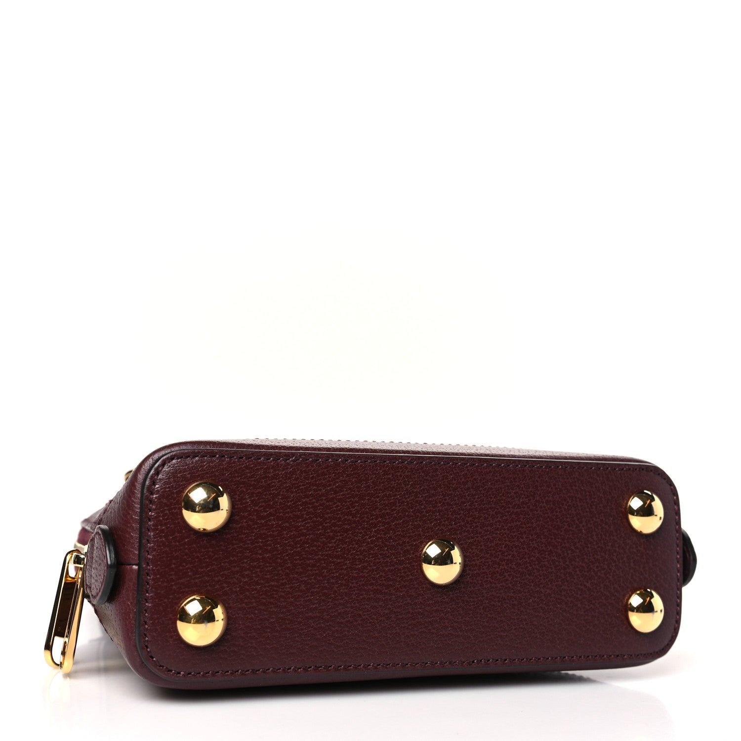 Gucci Monogram Textured Dollar Calfskin Mini Horsebit 1955 Top Handle Bag Sahara Rubino Chardonnay 4 of 9