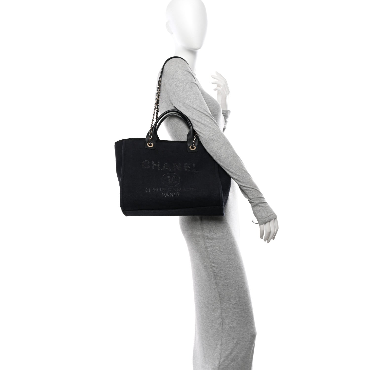 Chanel Mixed Fibers Small Deauville Tote Black 2 of 13