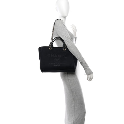 Chanel Mixed Fibers Small Deauville Tote Black 2 of 13
