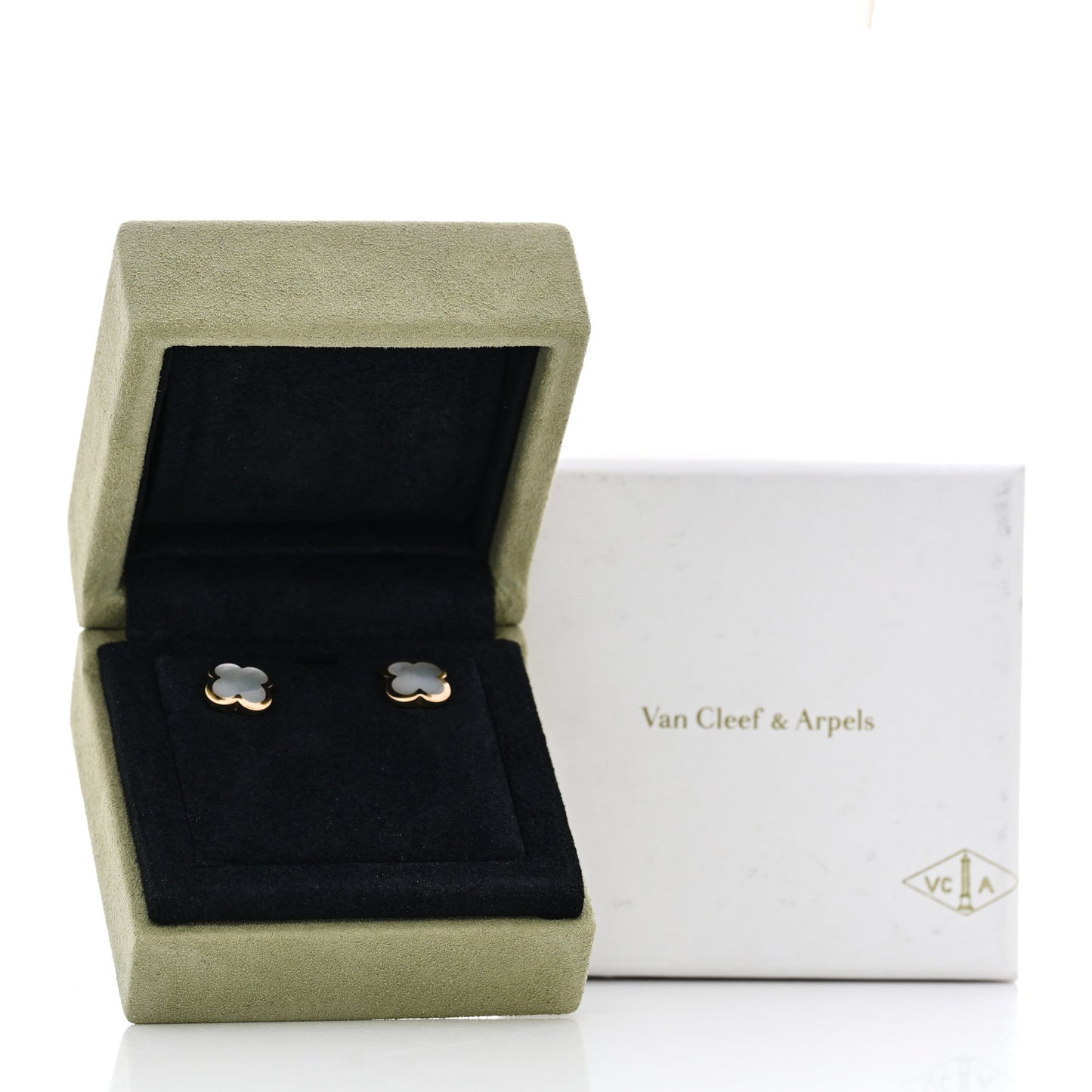 18K Yellow Gold Mother of Pearl Pure Alhambra Earrings