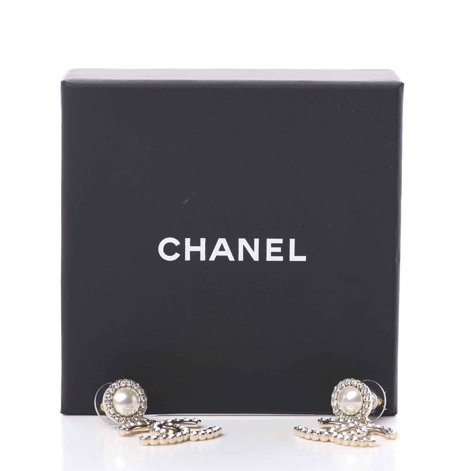 Chanel Crystal Pearl Bow-tiful CC Drop Earrings Gold 6 of 6