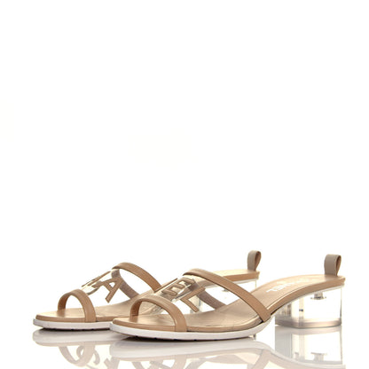 Chanel PVC Lambskin Logo Mules 41 Beige 3 of 8