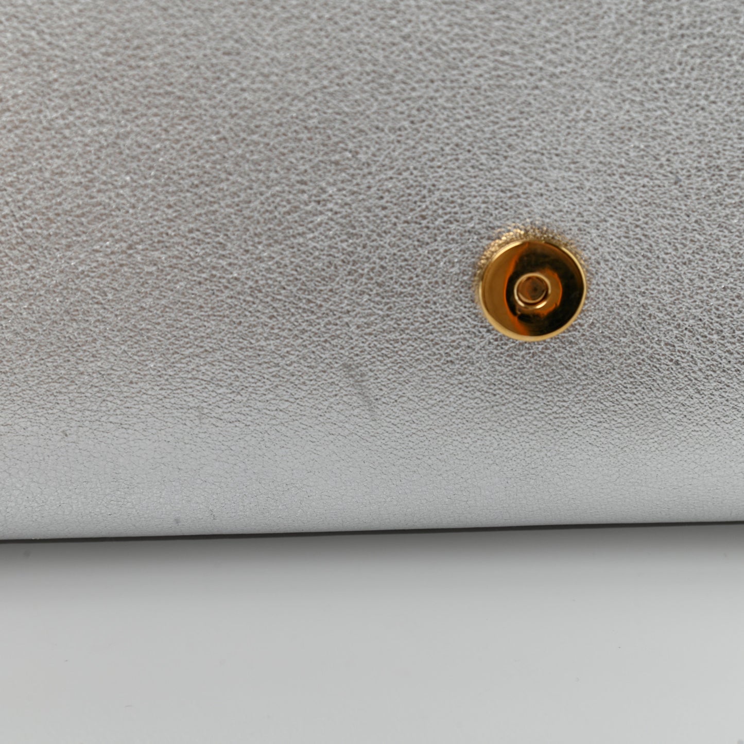 Textured Metallic Calfskin Classic Monogram Cassandre Clutch Silver