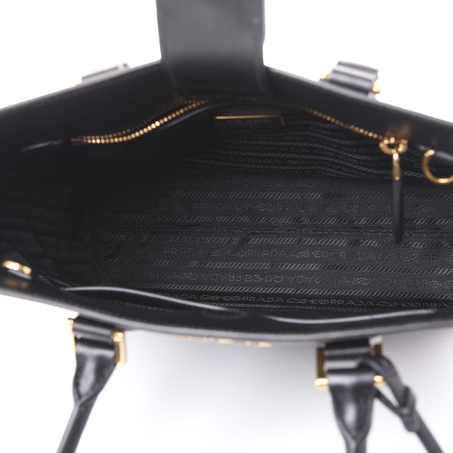 Prada Saffiano Soft Calfskin Zippered Tote Black 4 of 8