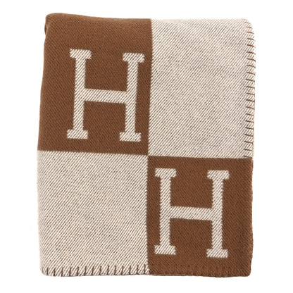 Hermes Wool Cashmere Avalon Blanket Ecru Camel 1 of 3