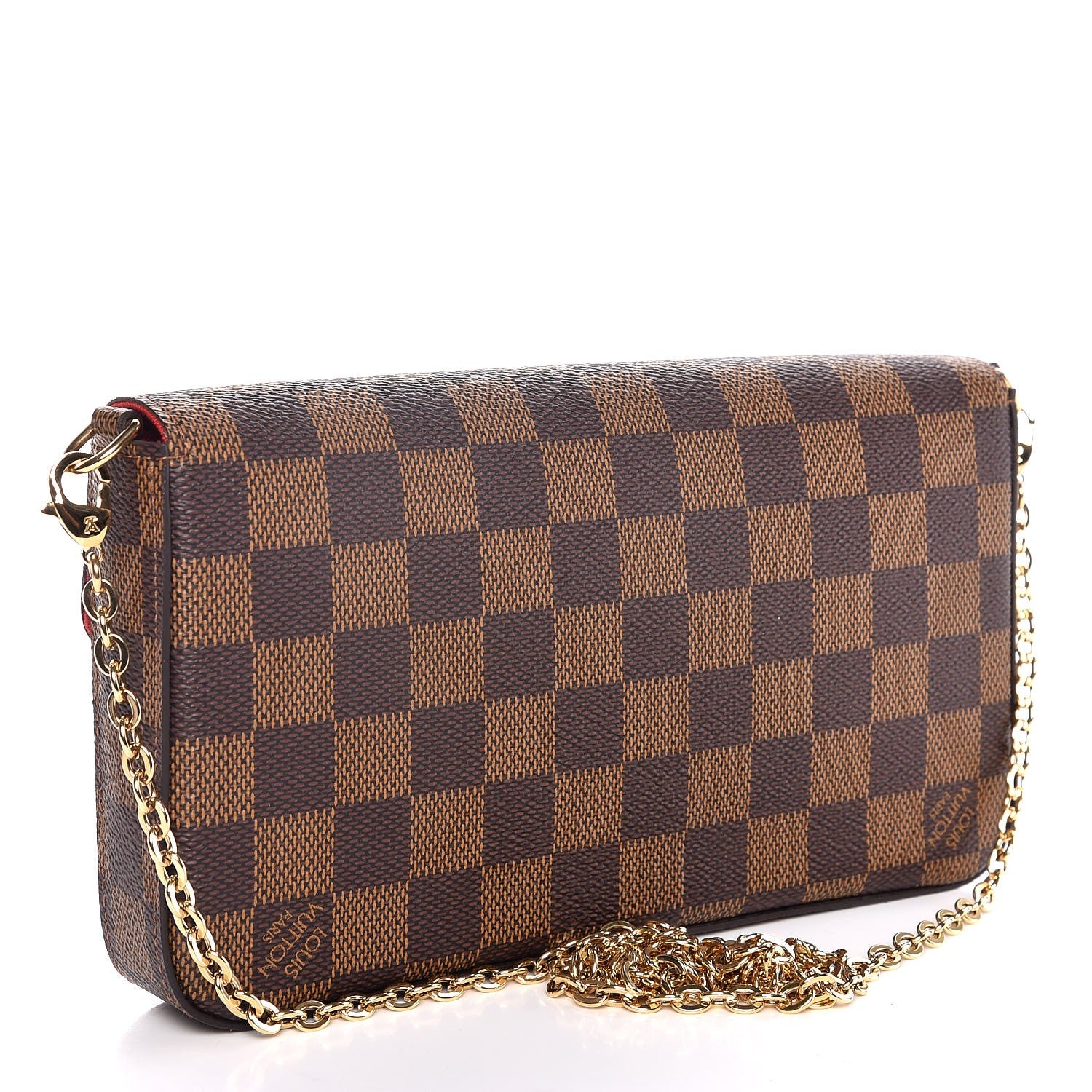 Louis Vuitton Damier Ebene Pochette Felicie Chain Wallet 3 of 11