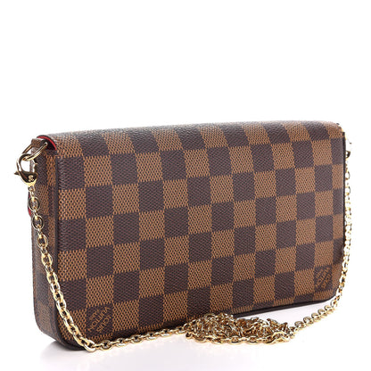 Louis Vuitton Damier Ebene Pochette Felicie Chain Wallet 3 of 11