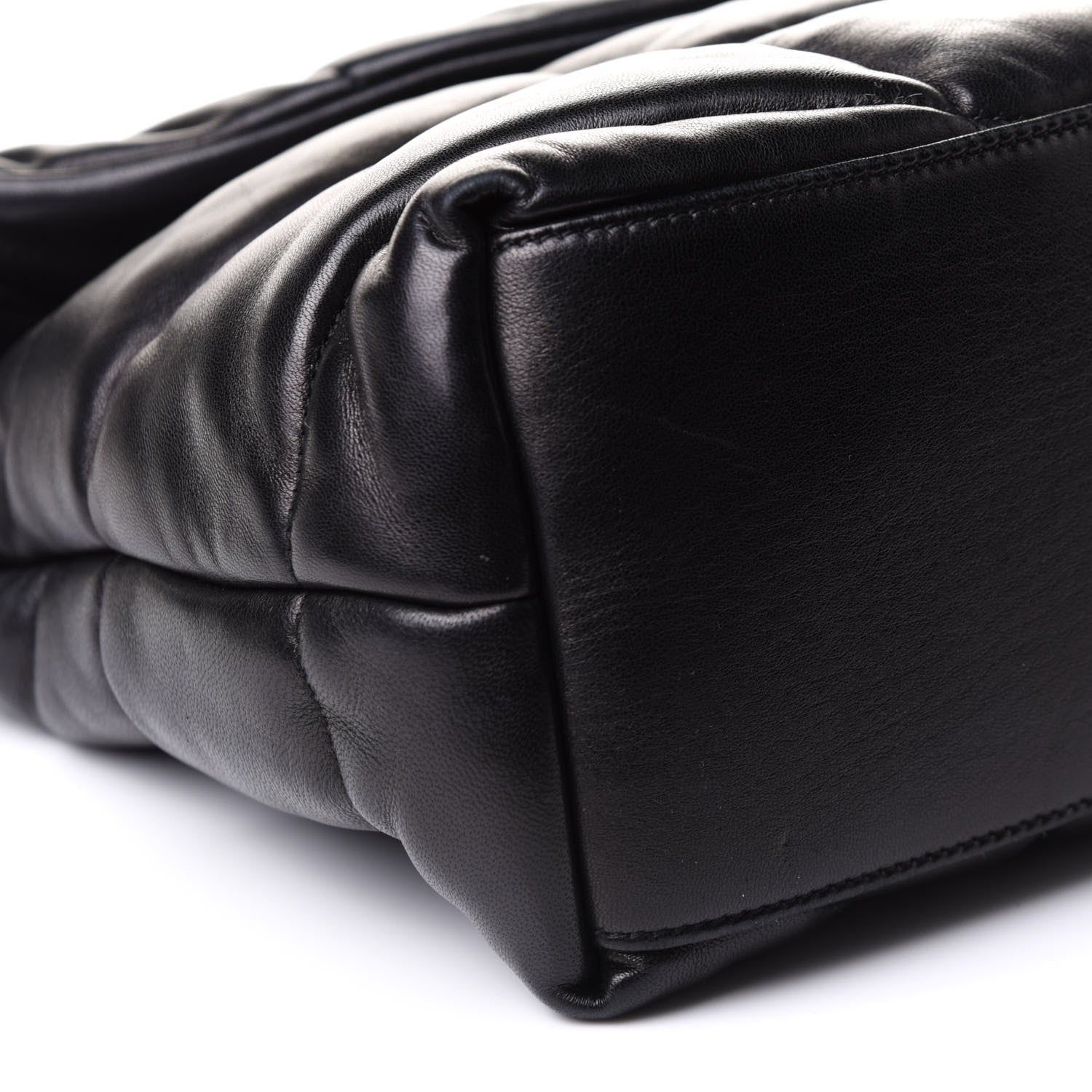 Saint Laurent Calfskin Quilted Medium Loulou Puffer Monogram Chain Satchel Black 9 of 10