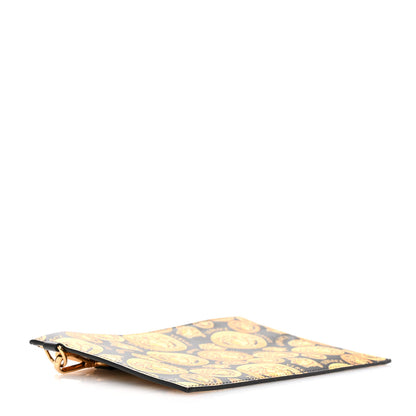 Versace Calfskin La Medusa Print Wristlet Pouch Black Gold 4 of 8