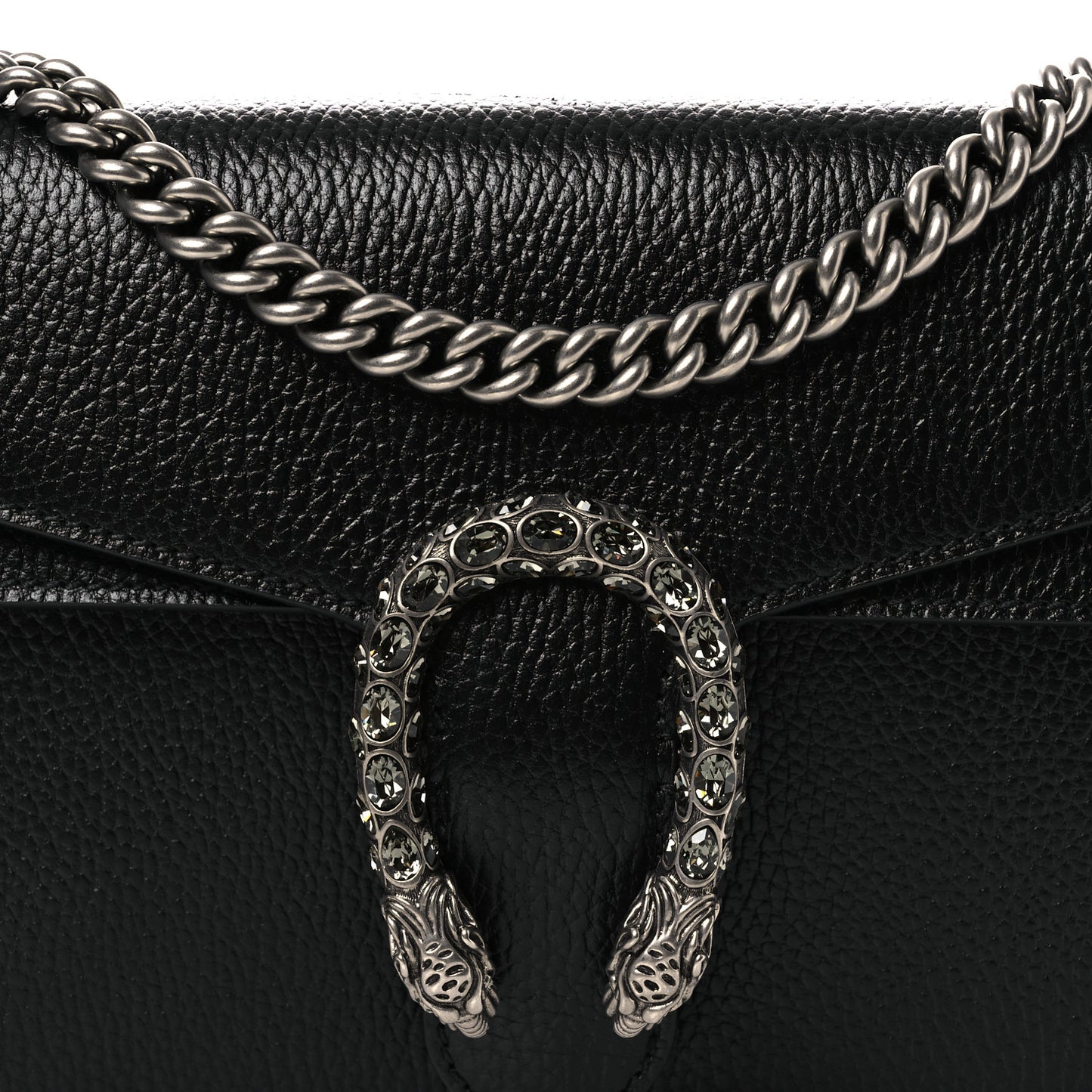 Pebbled Calfskin Small Dionysus Shoulder Bag Black
