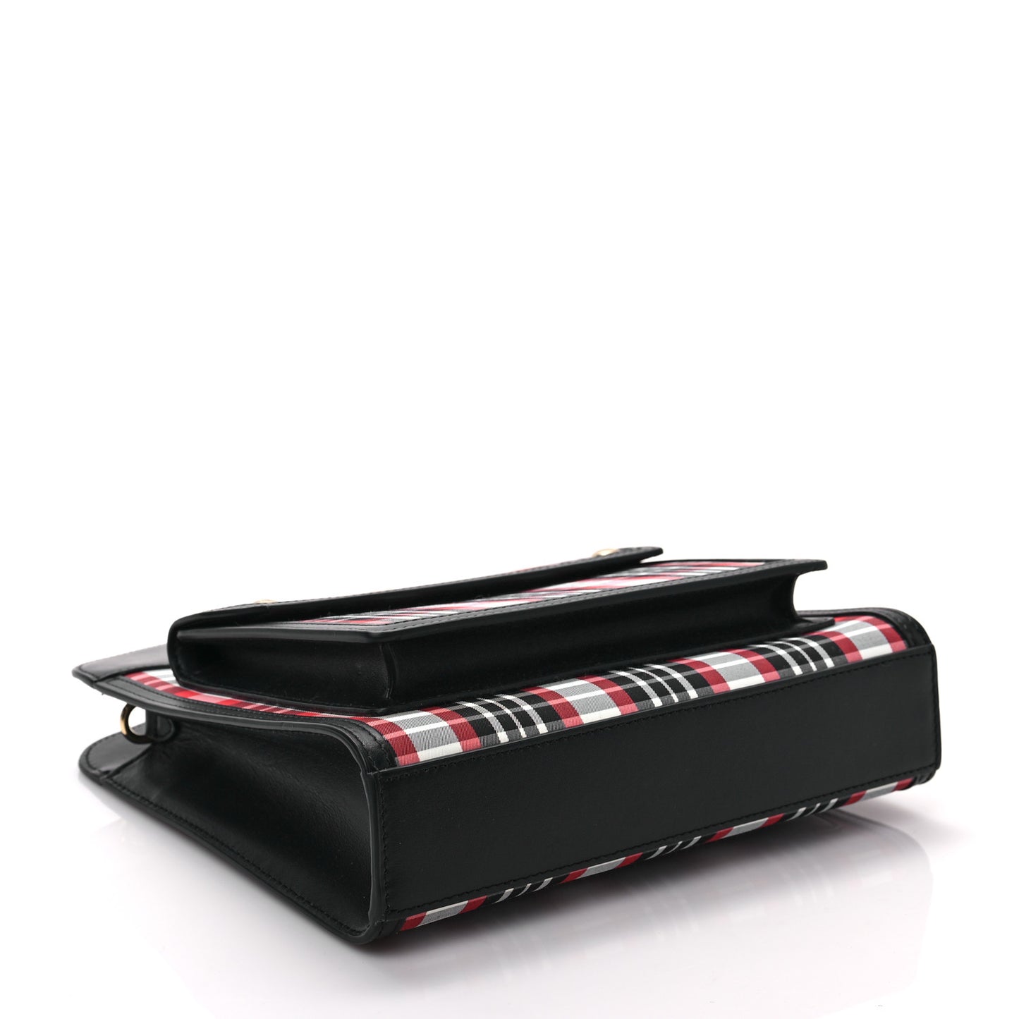 Calfskin Nylon Tartan Mini Pocket Bag Bright Red