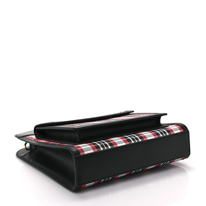 Burberry Calfskin Nylon Tartan Mini Pocket Bag Bright Red 4 of 8
