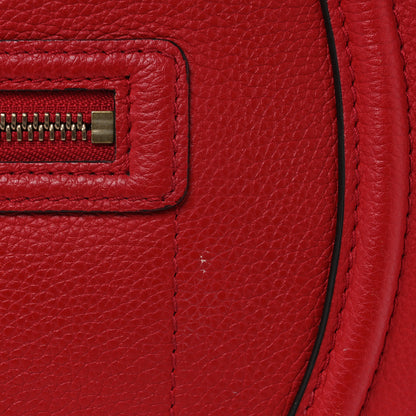 Celine Drummed Calfskin Mini Luggage Coquelicot 16 of 17