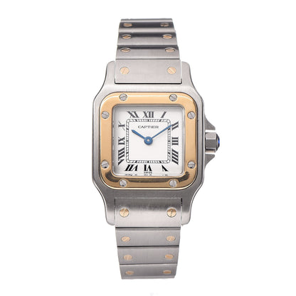 Cartier Stainless Steel 18K Yellow Gold 24mm Santos De Cartier Galbee Quartz Watch 1 of 6