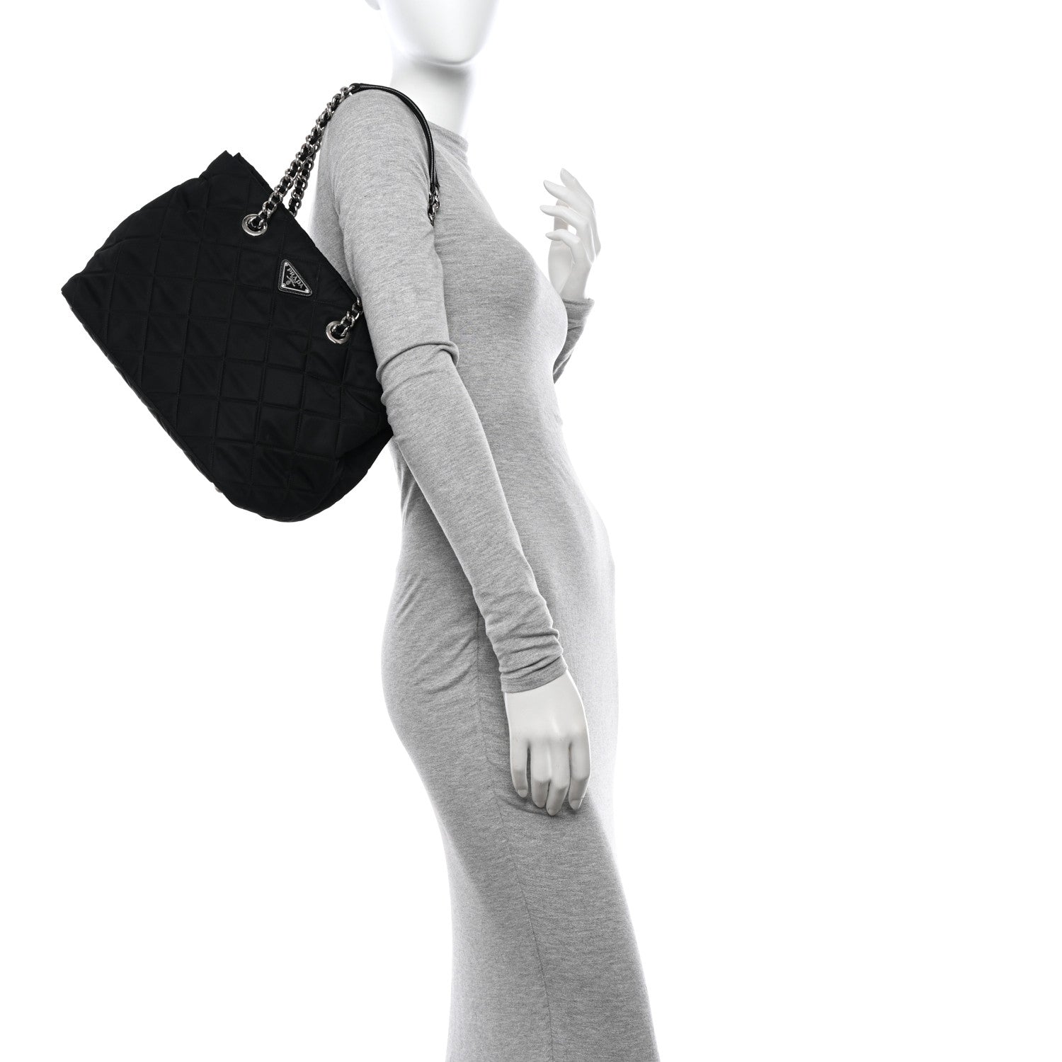 Prada Nylon Tessuto Impuntu Quilted Tote Black 2 of 12