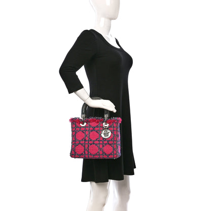 Christian Dior Tweed Crocodile Fringe Medium Lady Dior Multicolor 2 of 8