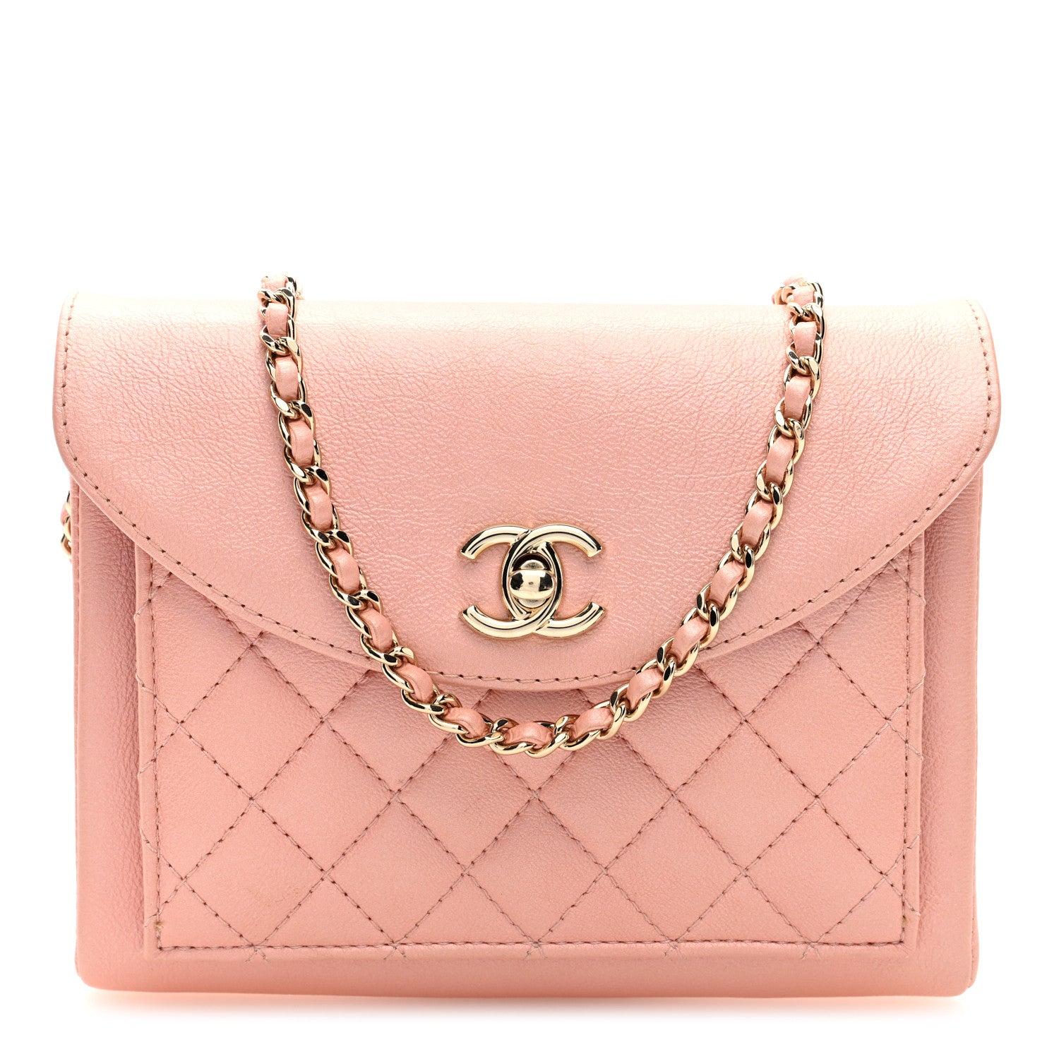 Chanel Calfskin Quilted Smart Pocket Crossbody Bag Light Pink 1 of 10