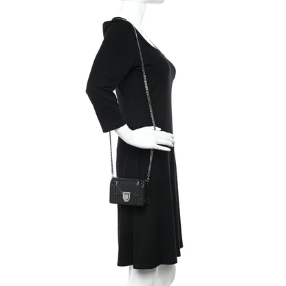 Christian Dior Patent Micro-Cannage Baby Diorama Flap Bag Black 2 of 10