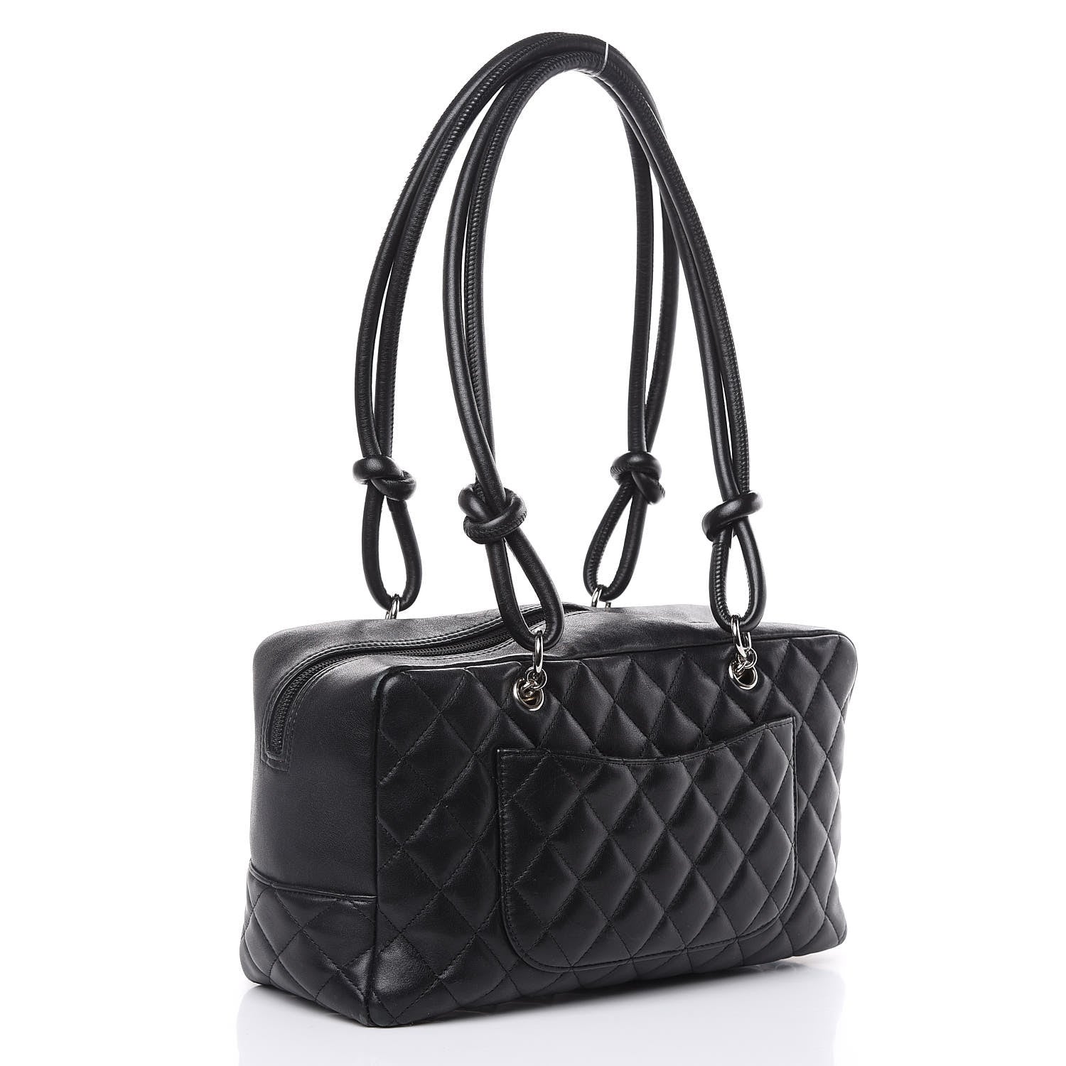 Chanel Calfskin Quilted Large Cambon Bowler Black White 3 of 22