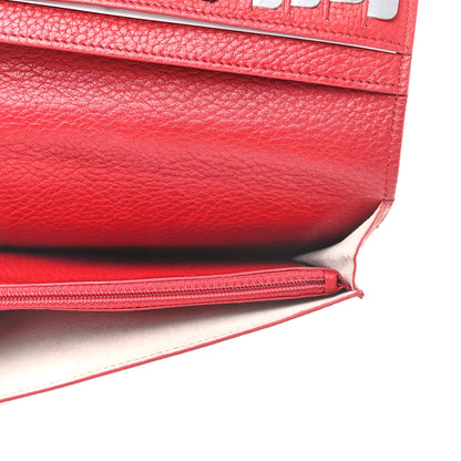 Chanel Calfskin CC Yen Wallet Red 5 of 9