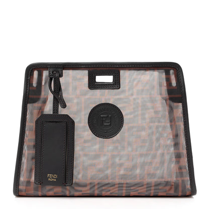 Fendi Mesh Vitello Century FF 1974 Mini Peekaboo Defender Cover Marrone Black Ebano 1 of 12