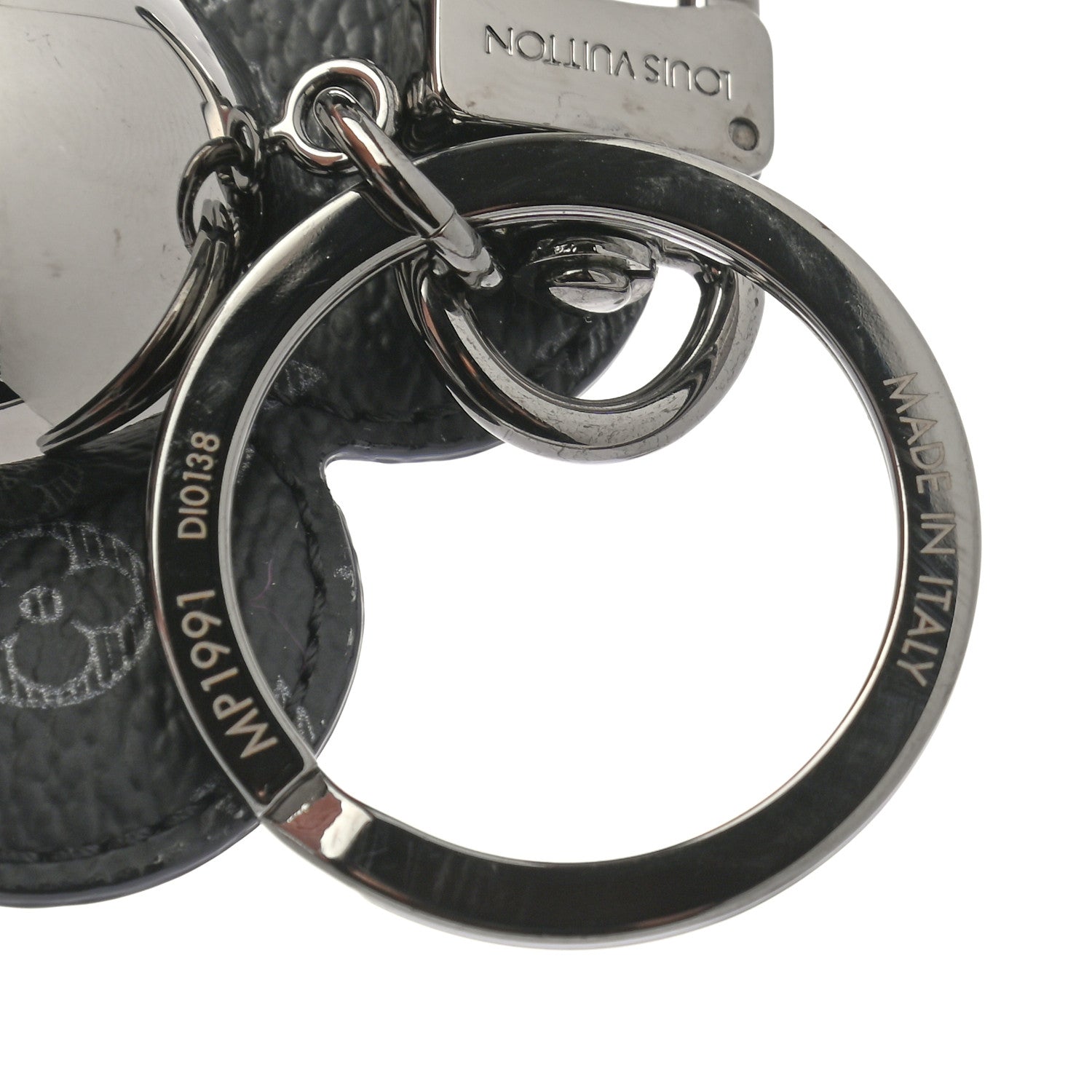 Louis Vuitton Monogram Eclipse Vivienne Bag Charm Key Holder Gray 4 of 4