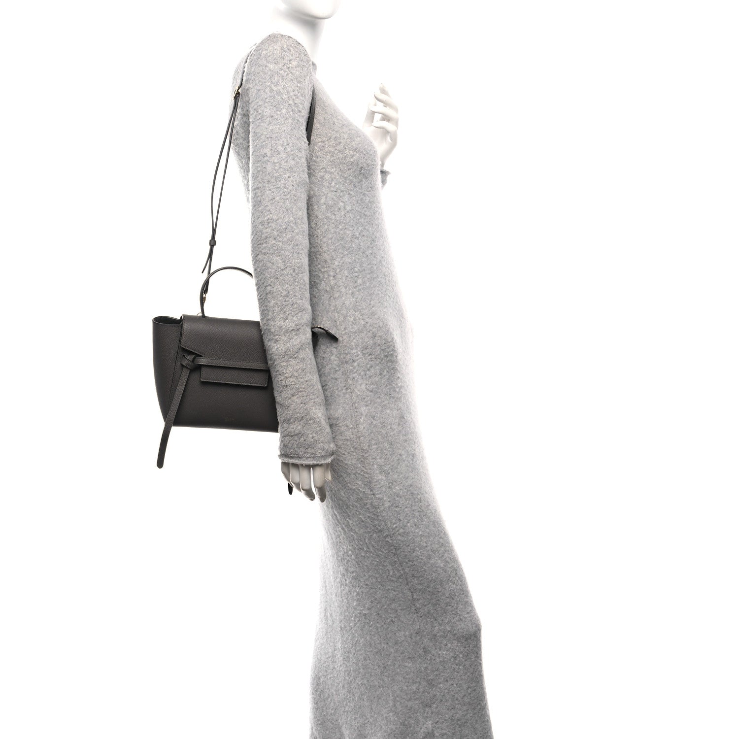 Celine Grained Calfskin Nano Belt Bag Grey 2 of 12