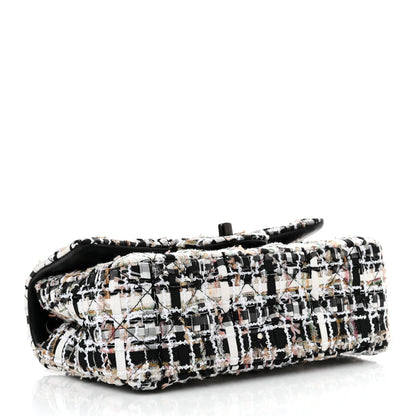 Chanel Tweed Quilted Mini Rectangular Flap White Black Multicolor 4 of 10