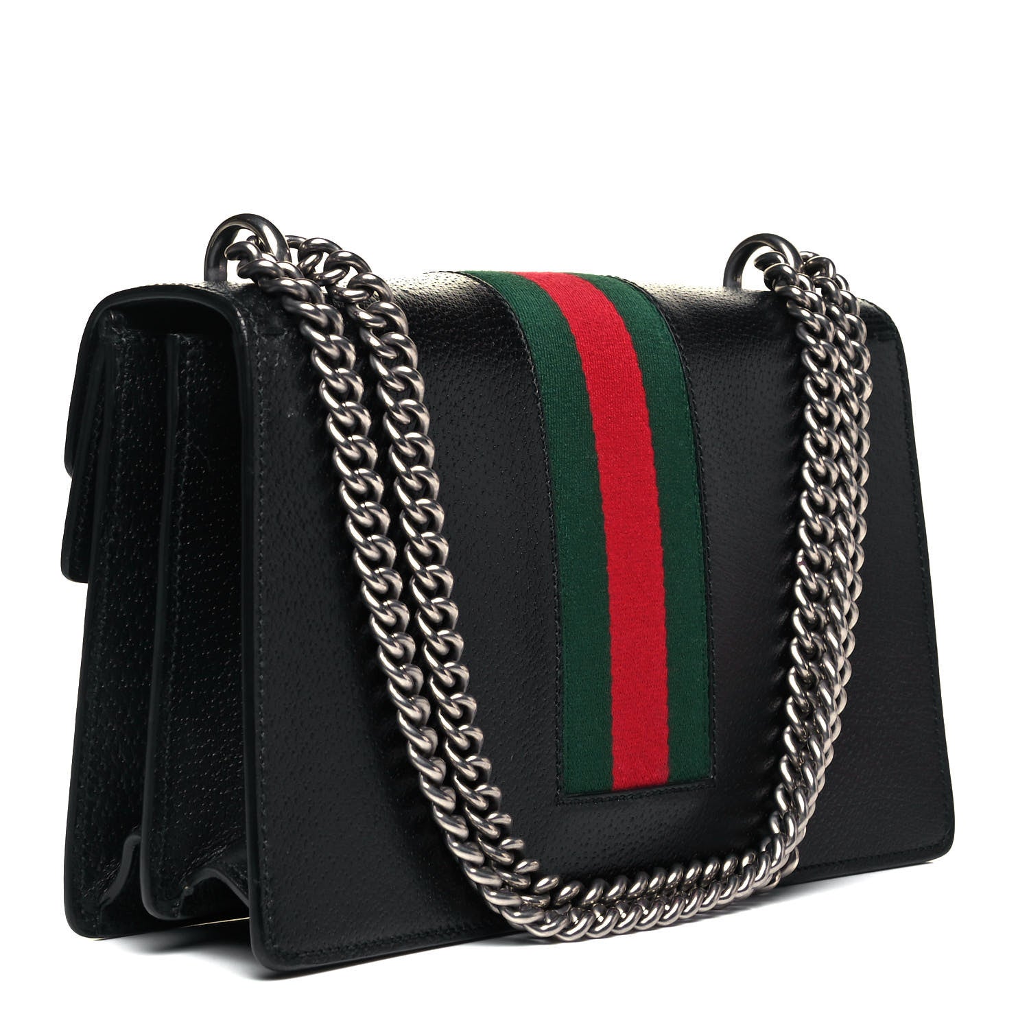 Gucci Calfskin Web Small Dionysus Shoulder Bag Black 2 of 9