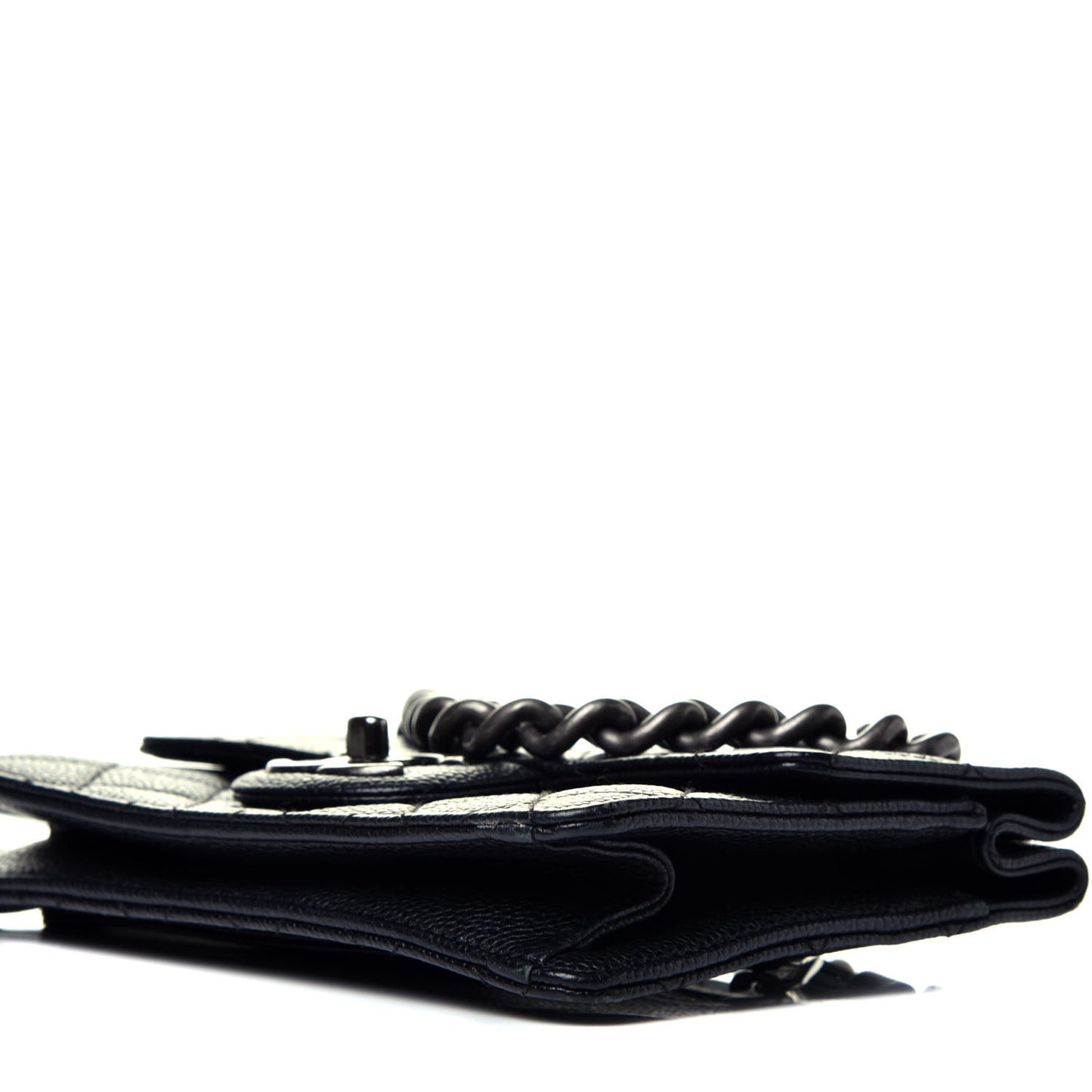 Caviar Quilted Small Retro Class Flap Dark Black