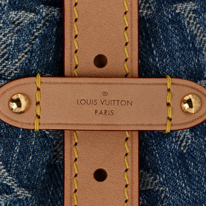 Louis Vuitton Monogram Denim CarryAll MM Blue 13 of 27