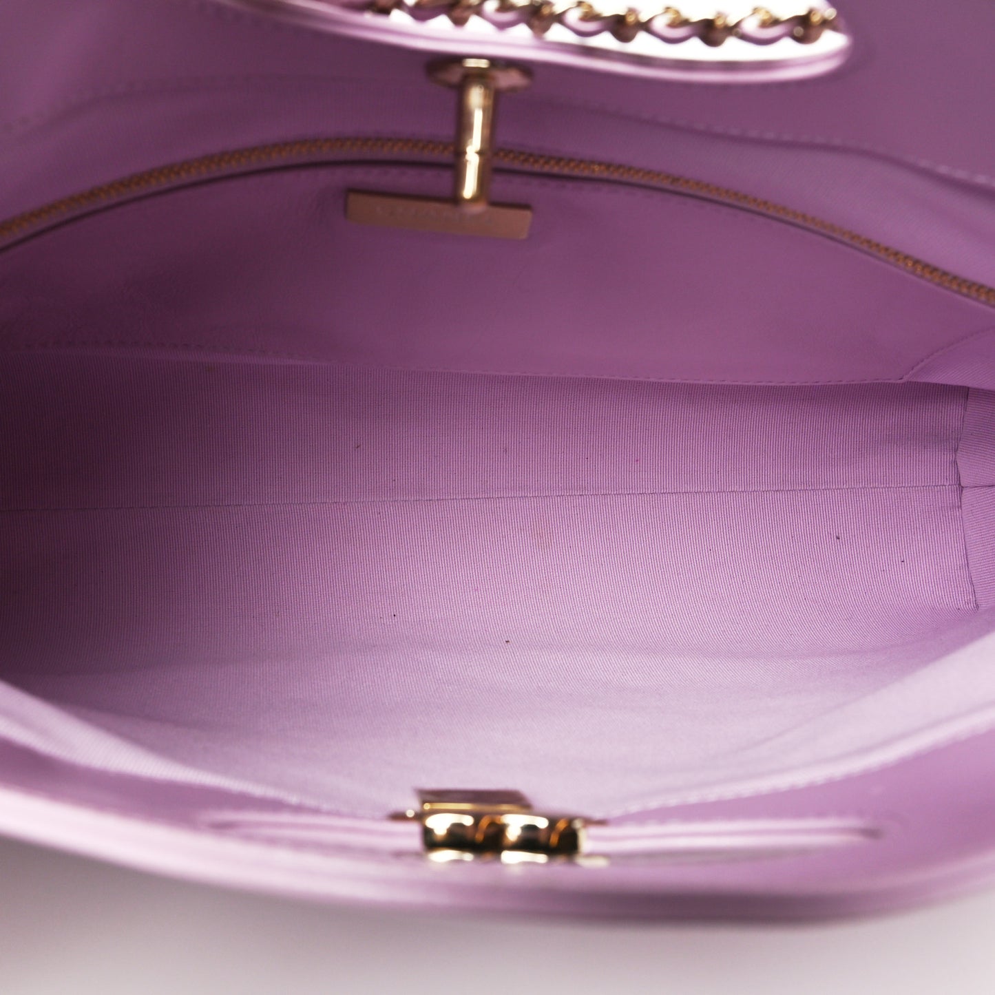 Shiny Lambskin Quilted 31 Shopping Bag Light Purple