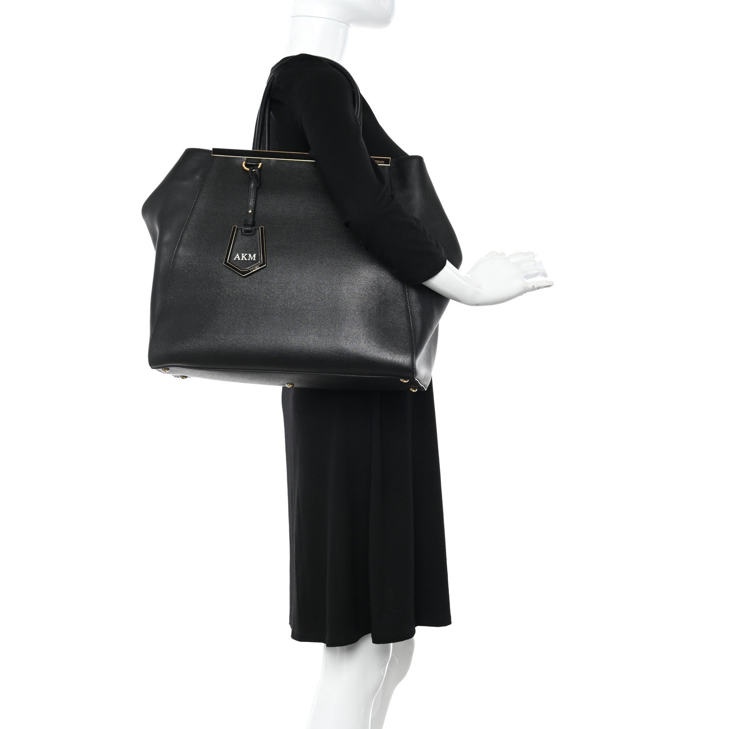 Fendi Vitello Elite Large 2Jours Tote Black 2 of 13