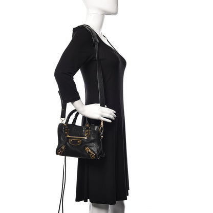 Balenciaga Chevre Gold Metallic Edge Hardware Mini City Black 1 of 13