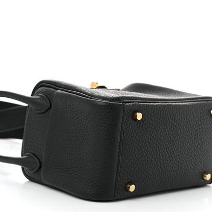 Hermes Taurillon Clemence Mini Lindy 20 Black 9 of 11