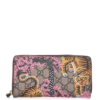 Gucci GG Supreme Monogram Bengal Zip Around Wallet Beige Pink 1 of 7