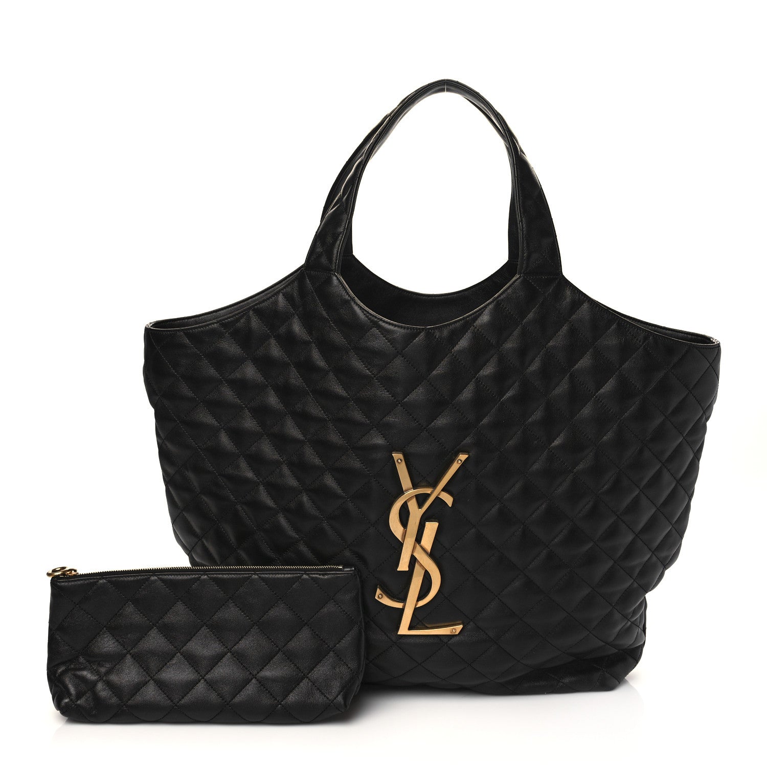 Saint Laurent Lambskin Quilted Maxi Icare Shopping Tote Black 1 of 7