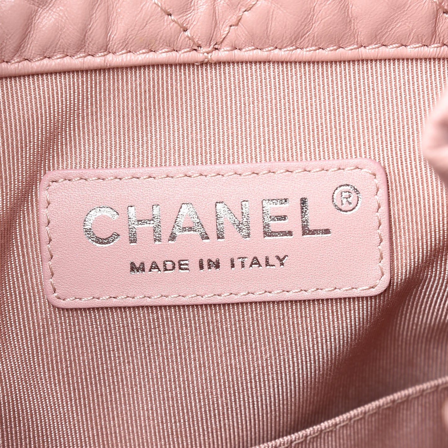 Aged Calfskin Quilted Gabrielle Backpack Light Pink