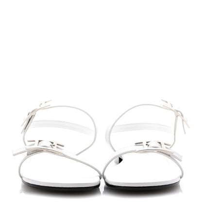Hermes Calfskin Cristal Sandals 39 White 3 of 11