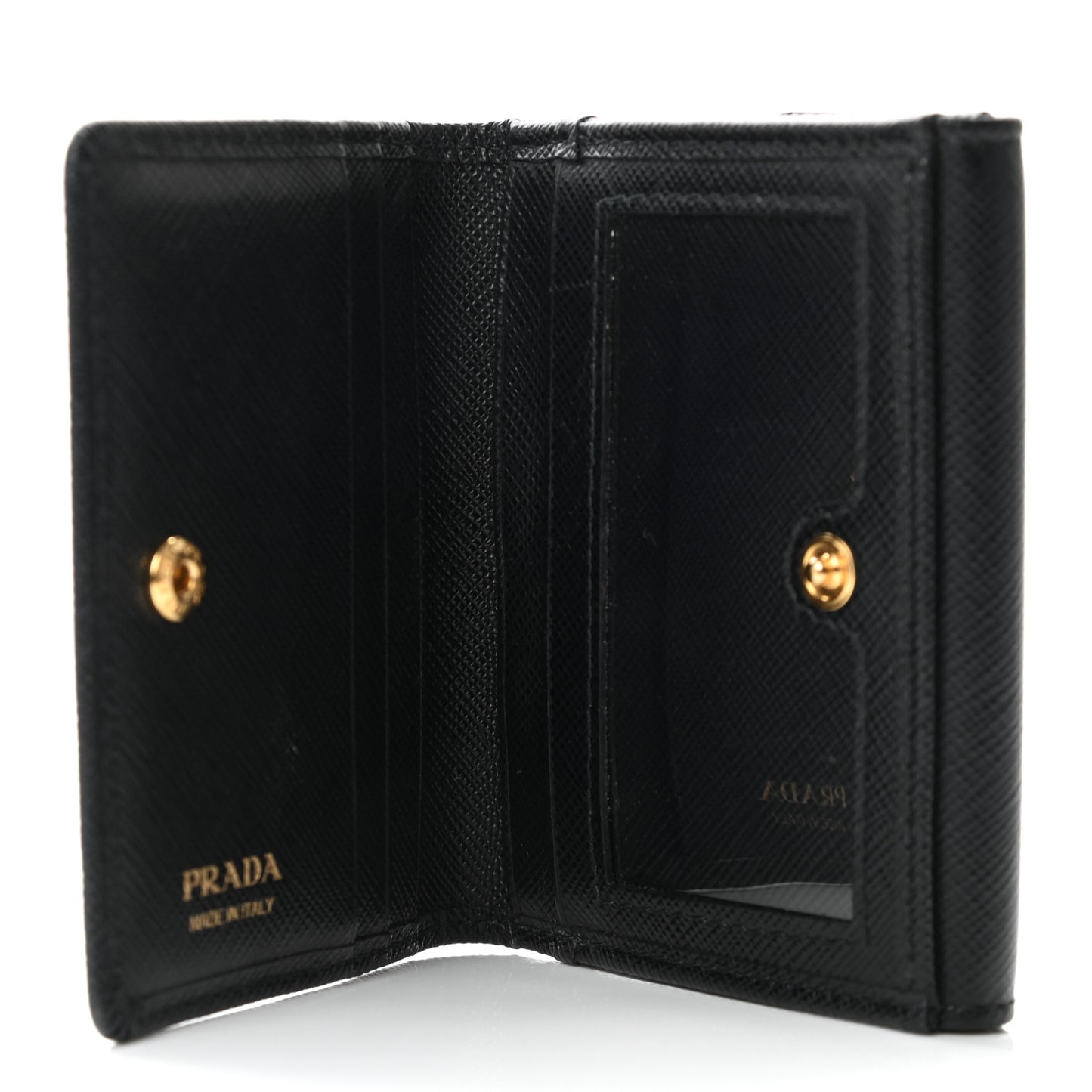 Saffiano Metal Flap Card Holder Black