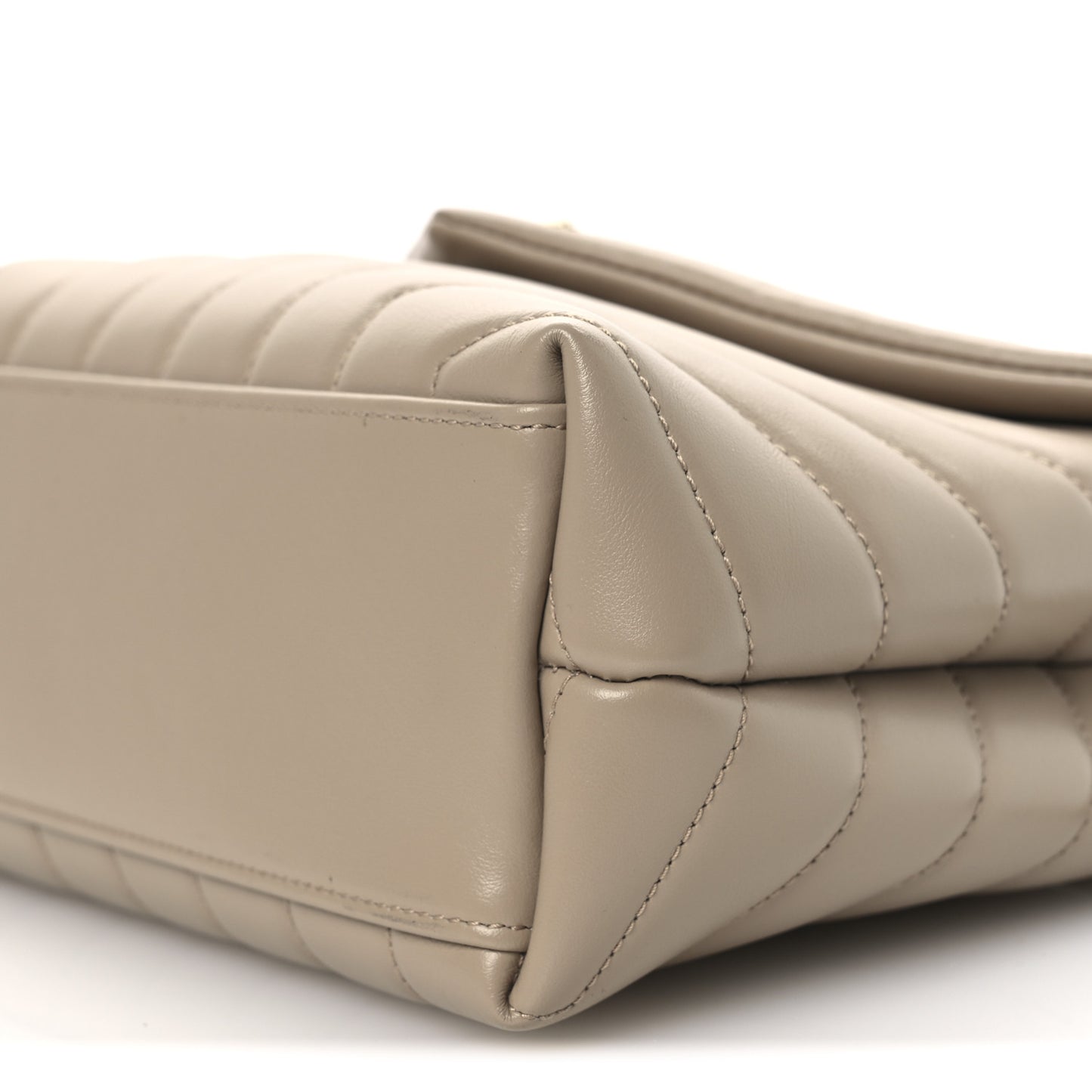 Calfskin Y Quilted Monogram Small Loulou Chain Satchel Dark Beige