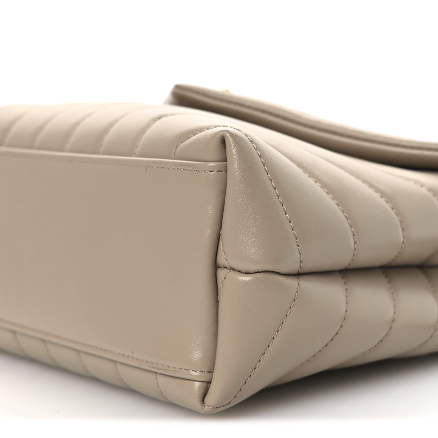 Saint Laurent Calfskin Y Quilted Monogram Small Loulou Chain Satchel Dark Beige 9 of 10
