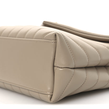 Saint Laurent Calfskin Y Quilted Monogram Small Loulou Chain Satchel Dark Beige 9 of 10
