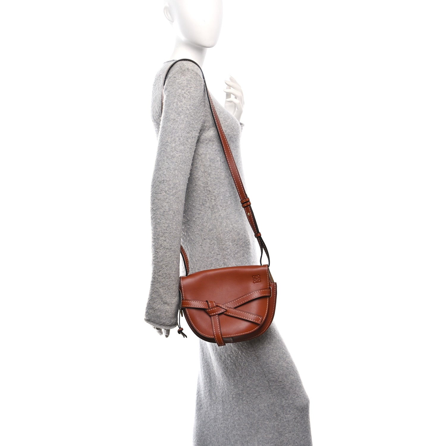Loewe Calfskin Small Gate Crossbody Bag Rust 2 of 10