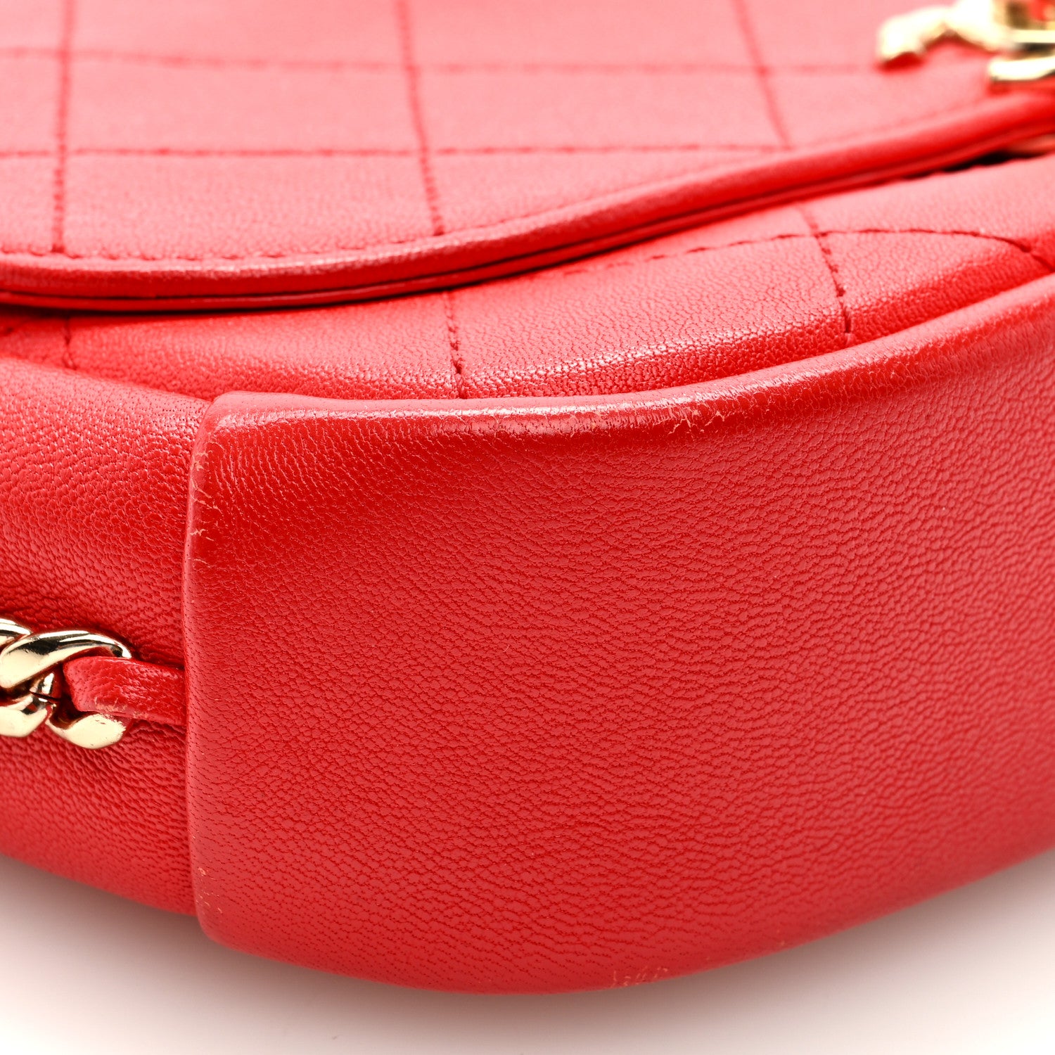 Chanel Goatskin Stitched Casual Trip Single Flap Red 8 of 9